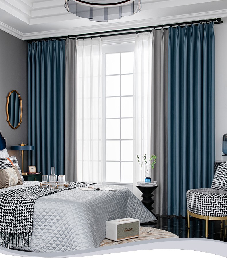 格维莱蔓(gvilmon) 窗帘现代简约轻奢客厅大气2021年新款卧室遮光拼色