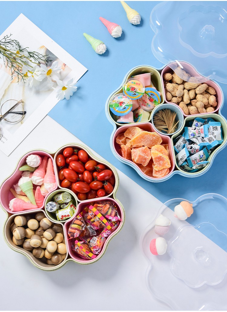 尚佳铭汇果盘过年零食摆盘干果盘喜庆收纳盒家用客厅瓜子盘糖果盒新年