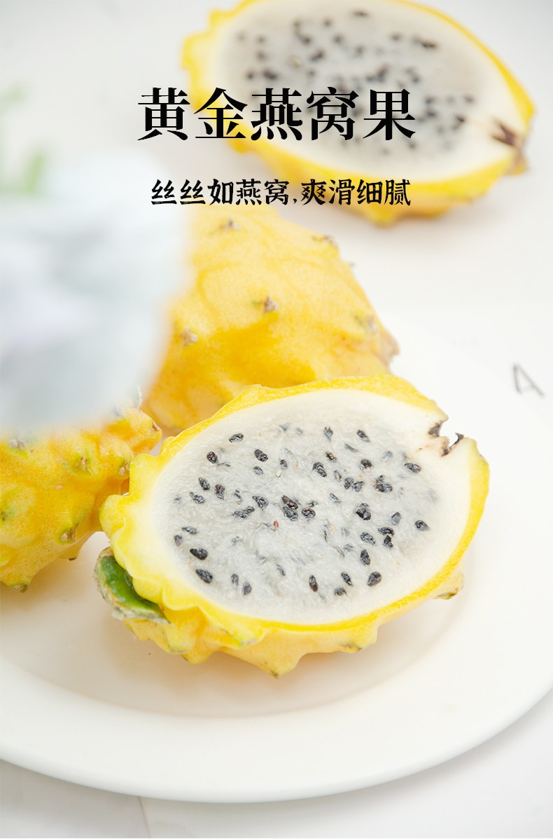 燕窝果麒麟果白心黄色火龙果新鲜水果6枚果王礼盒装单果300g