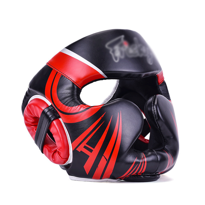 优凡优品护头护具跆拳道儿童拳击散打泰拳头盔加厚训练头套搏击蓝黑色