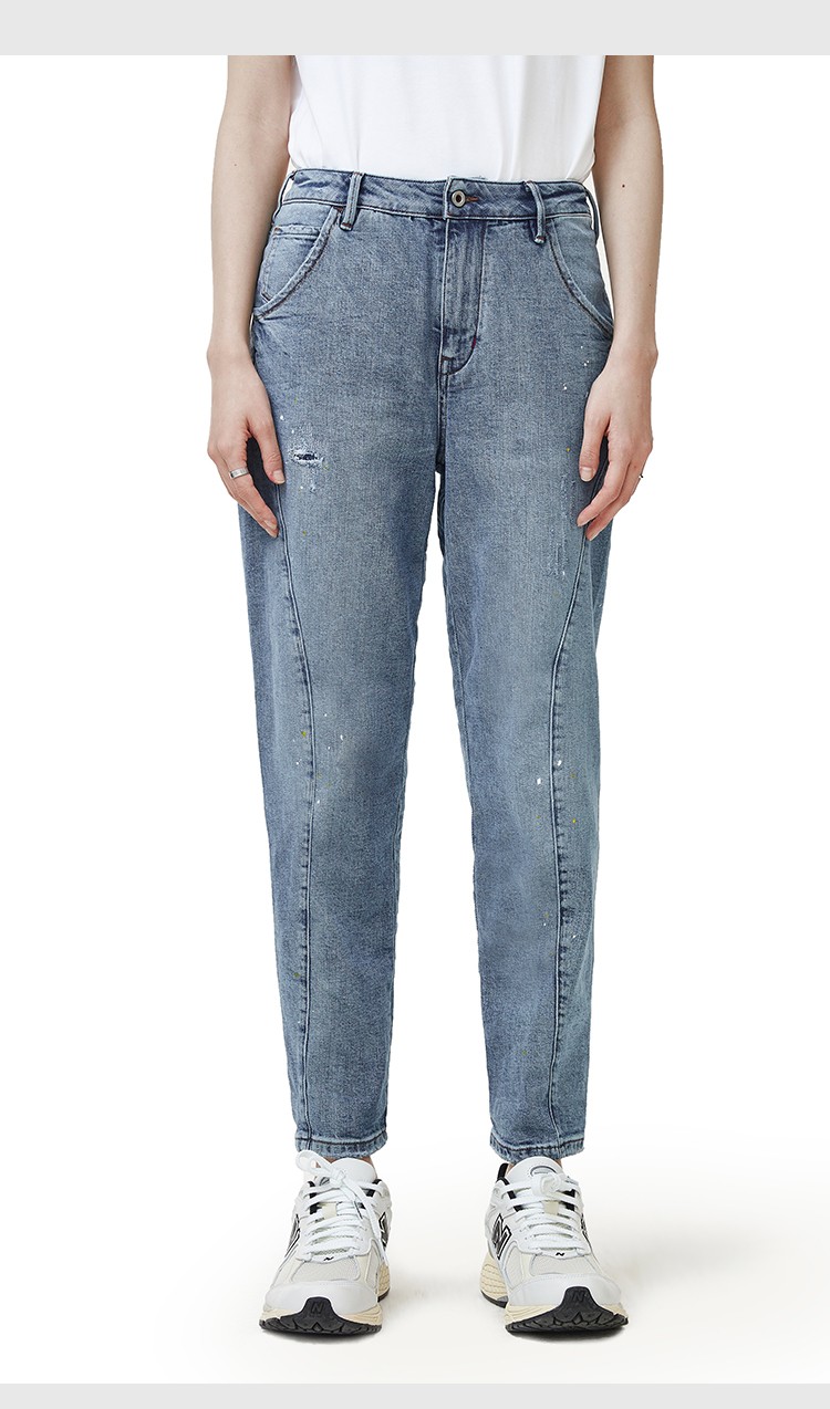 ablejeans香蕉裤牛仔裤男女同款九分裤小脚秋冬季黑色潮牌701077水洗