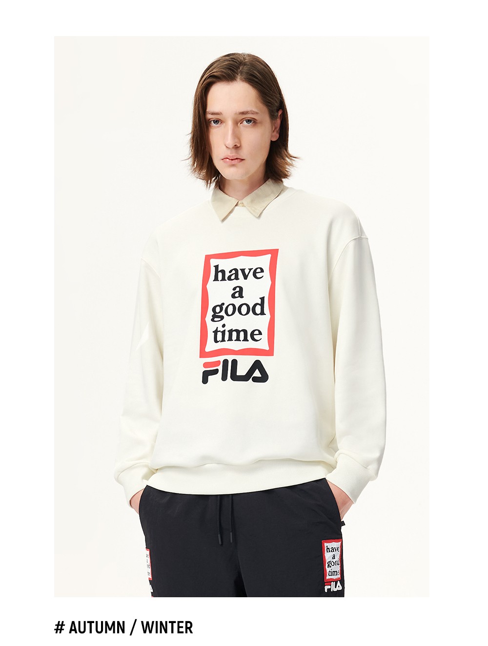 fila 斐乐男女同款官方 情侣套头卫衣春季新款时尚潮流休闲男女卫衣
