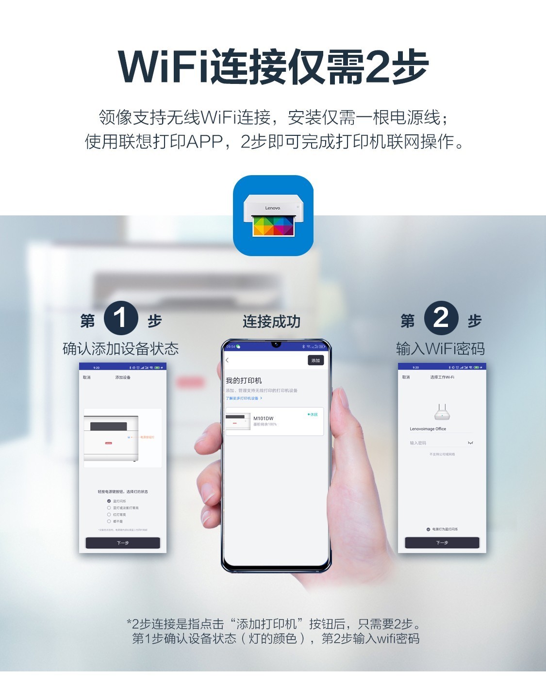 联想lenovom101dw黑白激光无线打印机家用办公打印复印扫描多功能一体