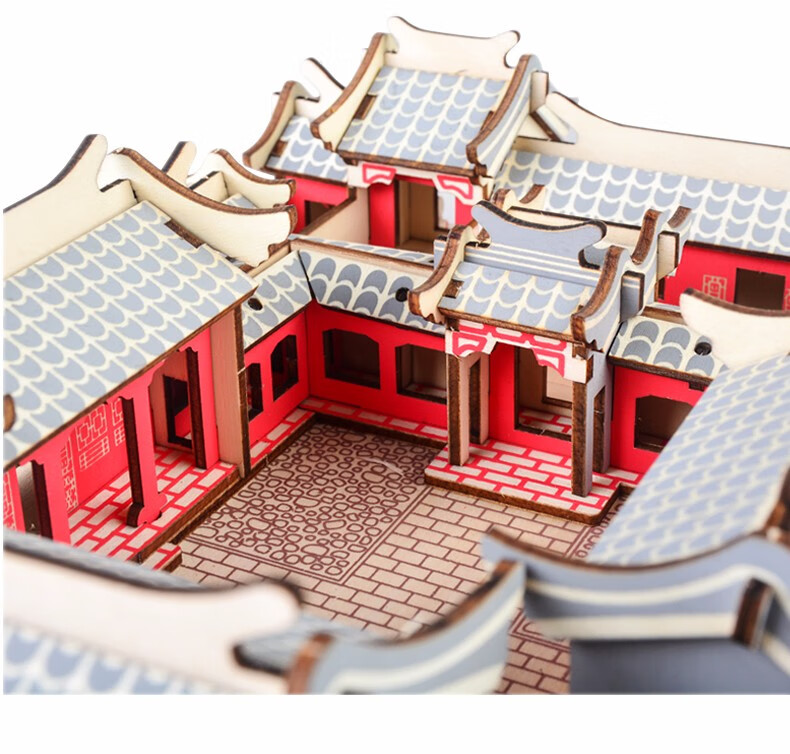 拼图木制高难度中国传统古代建筑拼装房子模型手工diy玩具 湘西吊脚楼