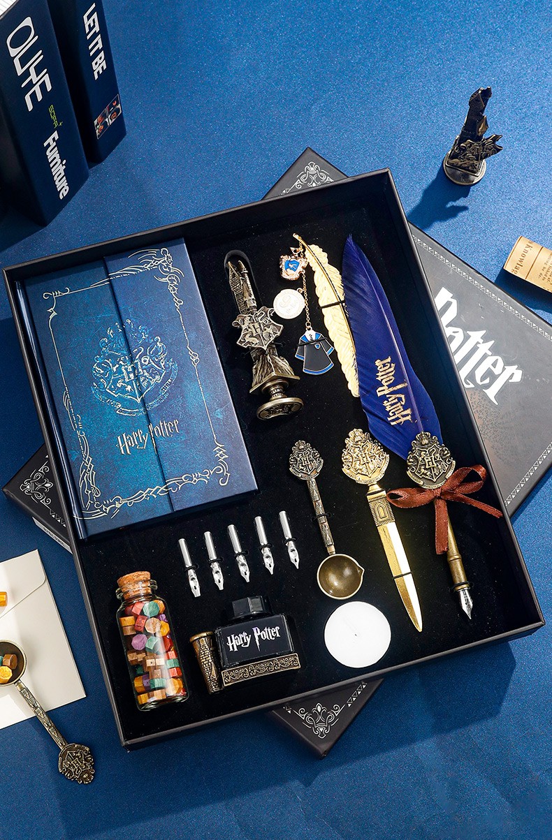 哈利波特周边火漆套装本子魔法棒赫敏罗恩伏地魔羽毛钢笔圣诞节万圣节