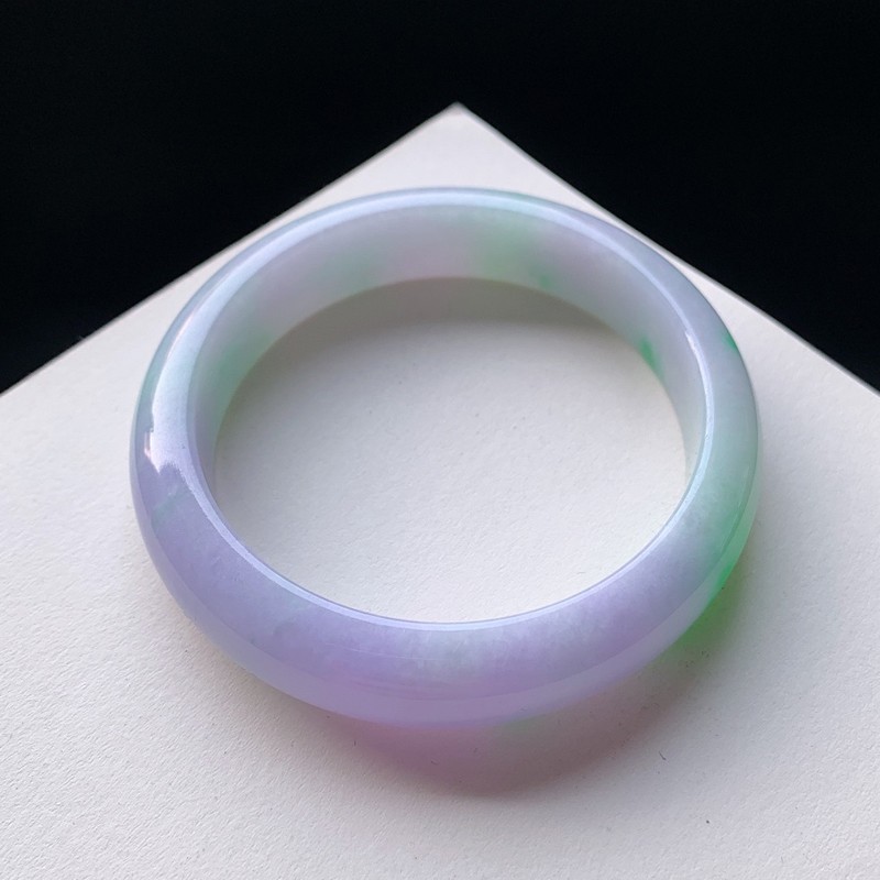 艾选潮品翡翠手镯冰种紫罗兰玉手镯玉镯子女圈口562手镯