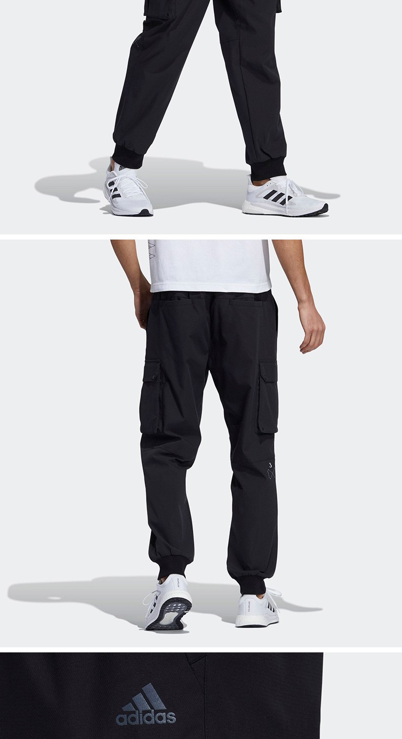 adidas阿迪达斯男裤2021冬新款运动跑步工装裤收口休闲长裤h39859 h3