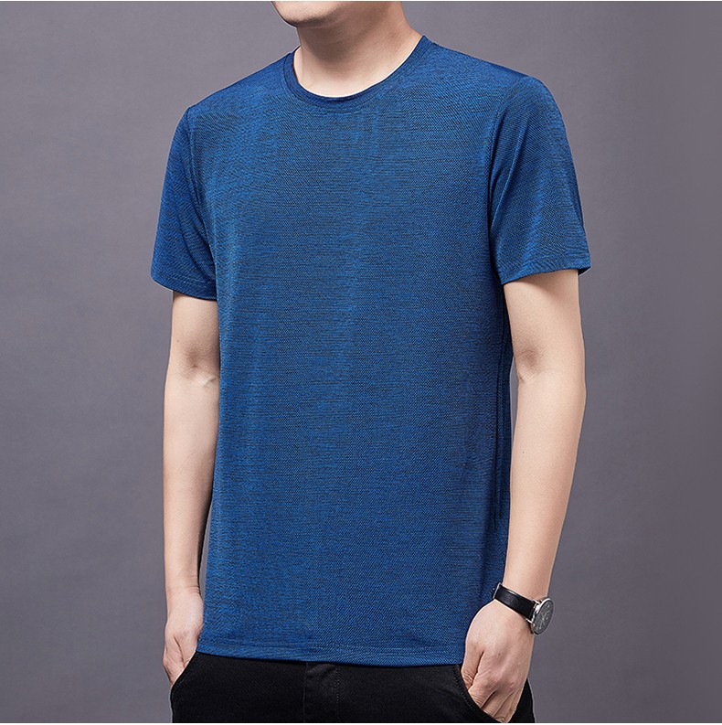 男短袖夏季超薄速干运动上衣夏天男装加大码健身小领口跑步户外衣服