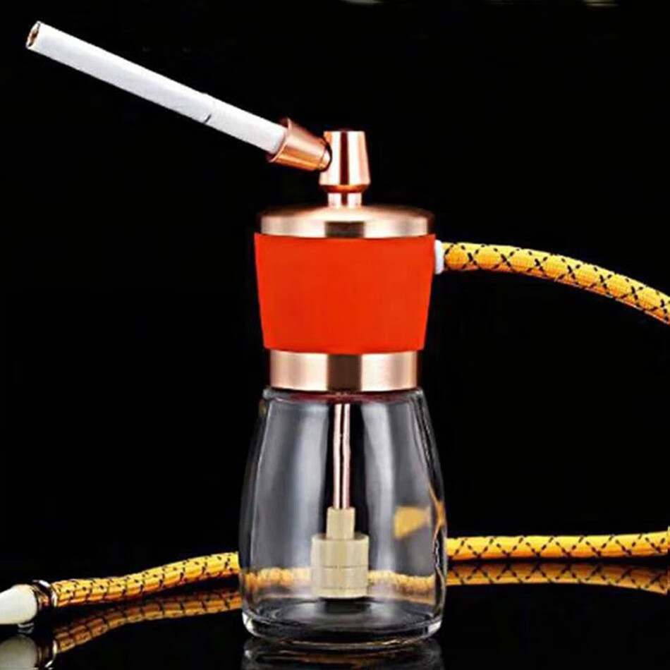 水烟筒粗细烟两用烟斗烟壶抽烟烟具全套配件礼盒装亨达513橘色可抽粗