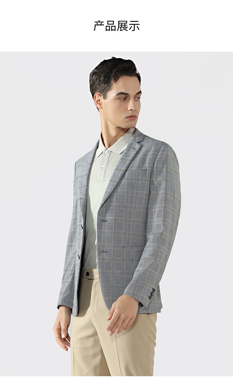 商场同款danielhechter丹尼爱特男士100棉羊毛格纹商务西服46