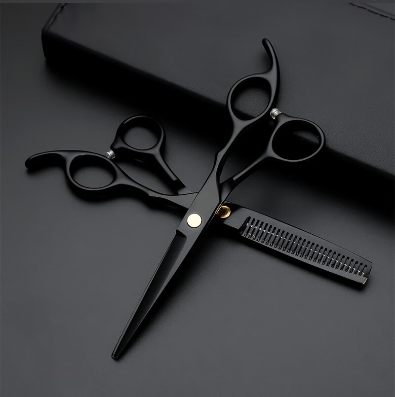 谷崎理发器专业理发剪刀美发剪刀家用成人儿童理发工具套装小黑剪平剪