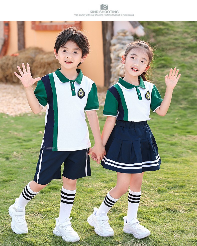 蕊派 幼儿园园服儿童夏季班服短袖小学生校服套装一年级毕业服运动服