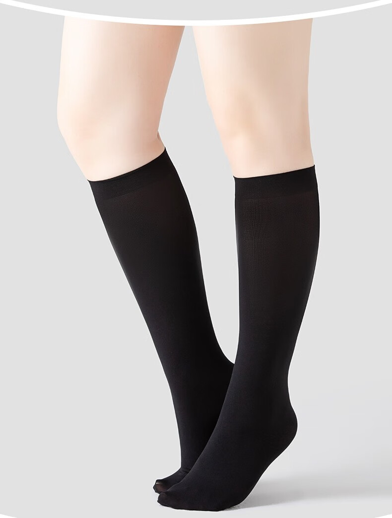 volsgeat大码小腿袜女强压力美腿中筒袜胖mm丝袜jk黑色显瘦半截中筒