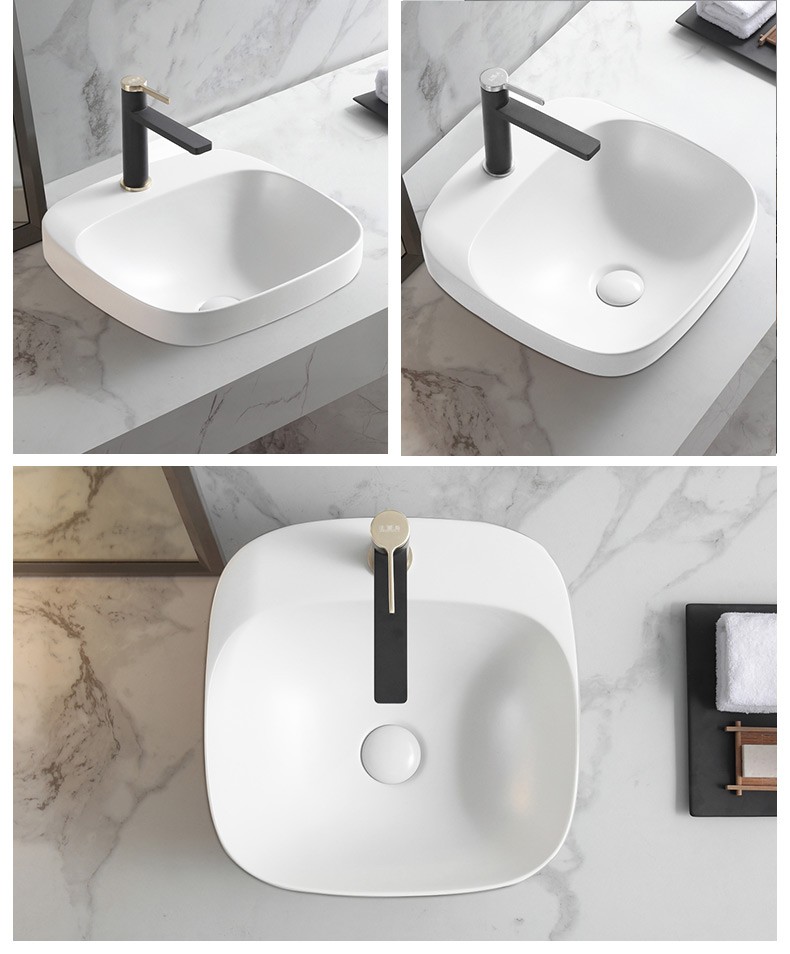 德国朗娇北欧风陶瓷台中盆半嵌入式面盆洗手盆卫生间洗脸盆f682f682亮