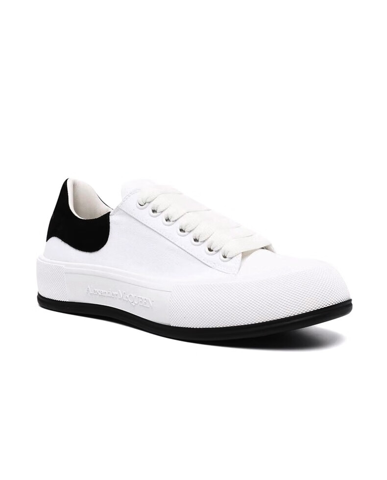 alexandermcqueen亚历山大麦昆男鞋白色帆布系带鞋白色900041