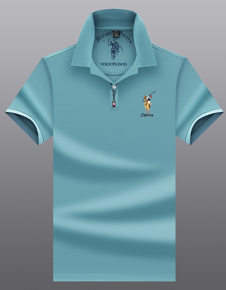 鲨鱼高端品牌polo衫男短袖上衣半袖纯棉男士体恤衫宽松中年t恤商务