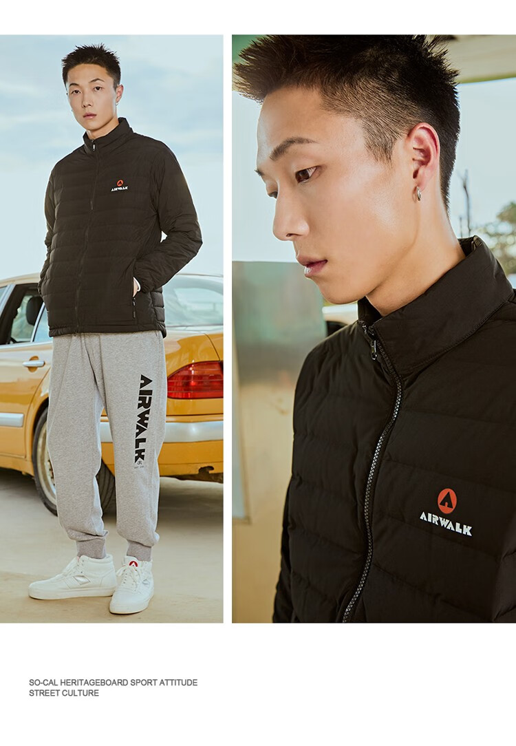 airwalk羽绒服男白鸭绒外套2021冬季新款美式潮牌青春潮流保暖加厚