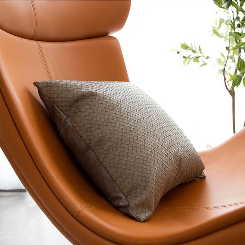 北迈现代轻奢皮革抱枕编织纹皮质靠垫客厅沙发pu皮高端靠枕黑色双面