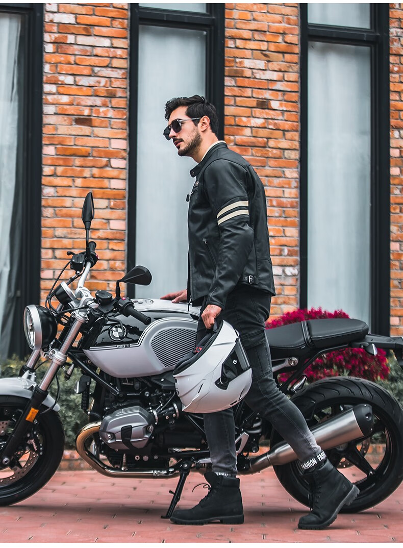 sbk复古机车皮衣摩托车骑行服休闲防摔机车服夹克男女四季防风保暖