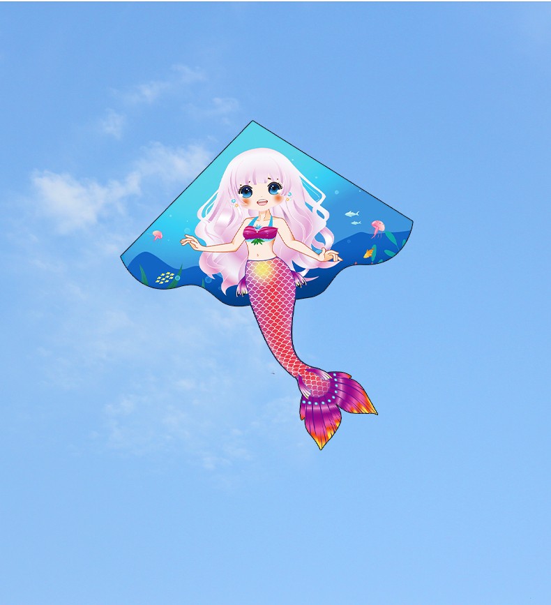 百特风筝2022新款美人鱼风筝潍坊风筝儿童卡通风筝大型高档女生16米