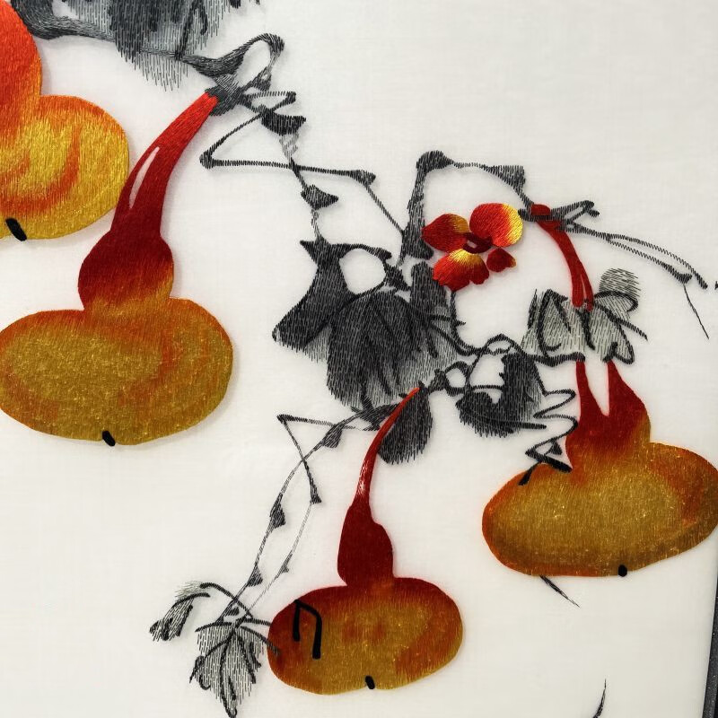 汉宫苏绣成品挂画纯手工刺绣葫芦精品14丝福禄图新中式客厅玄关餐厅