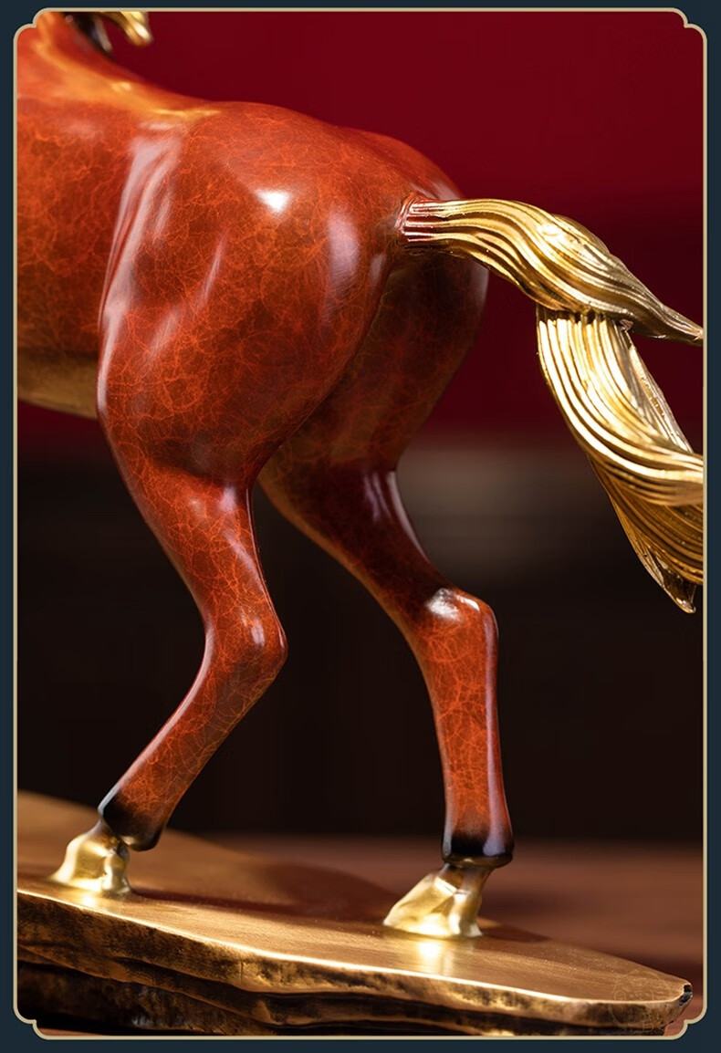 铜马摆件乾隆八骏工艺品办公室客厅酒柜公司开业装饰品飞黄腾达 飞黄