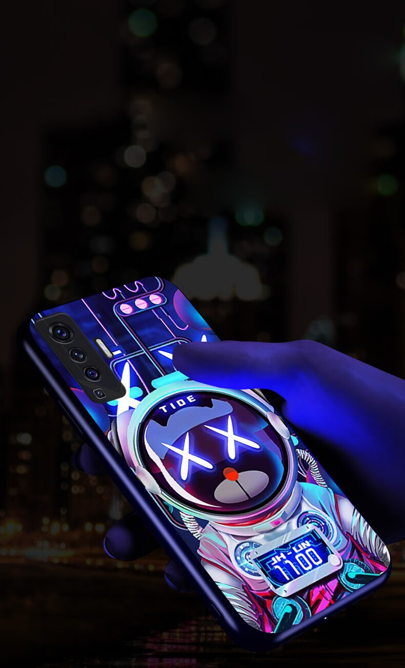 次日达晟盛vivox50夜光手机玻璃壳男女款全包防摔保护套全包网红手机