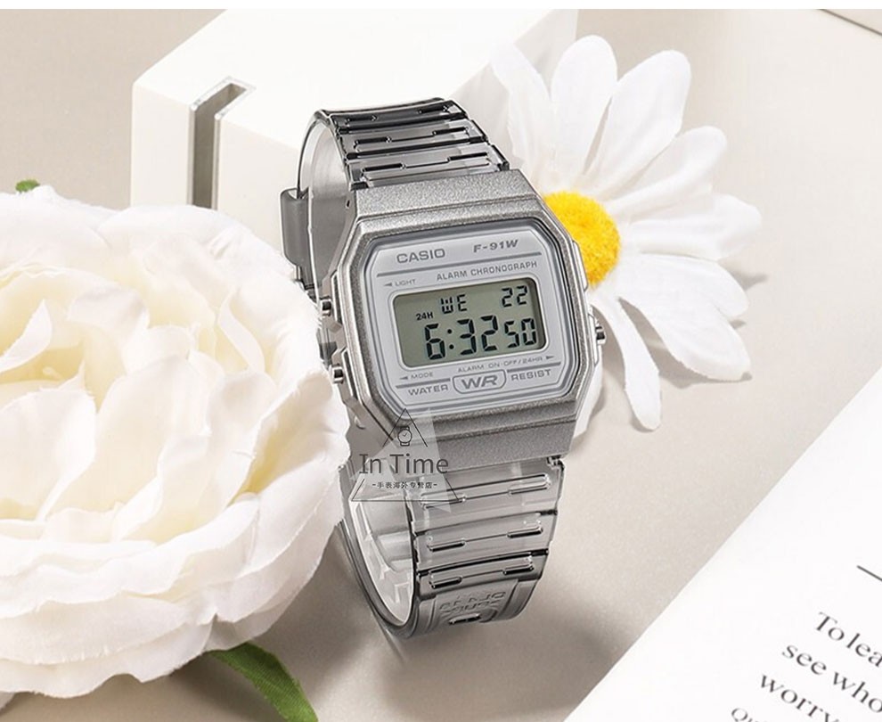 卡西欧(casio)小方表1989复古f91系列学生防水石英表 f-91wm-3a【图片