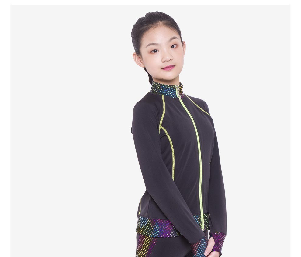 冰上运动花样滑冰训练服滑冰服女童加绒训练服儿童保暖表演溜冰防水