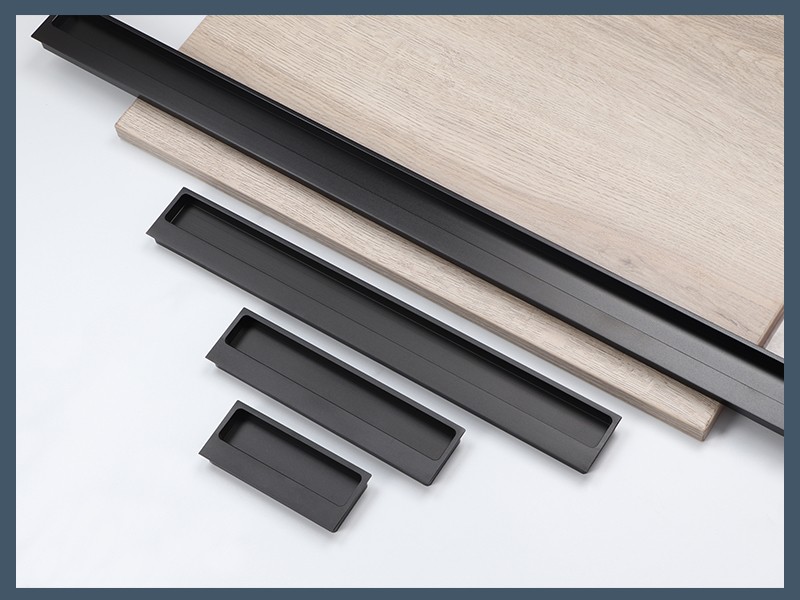 移门现代推拉门扣手嵌入式折叠门衣柜门暗拉手暗装隐形谷仓门拉手香槟