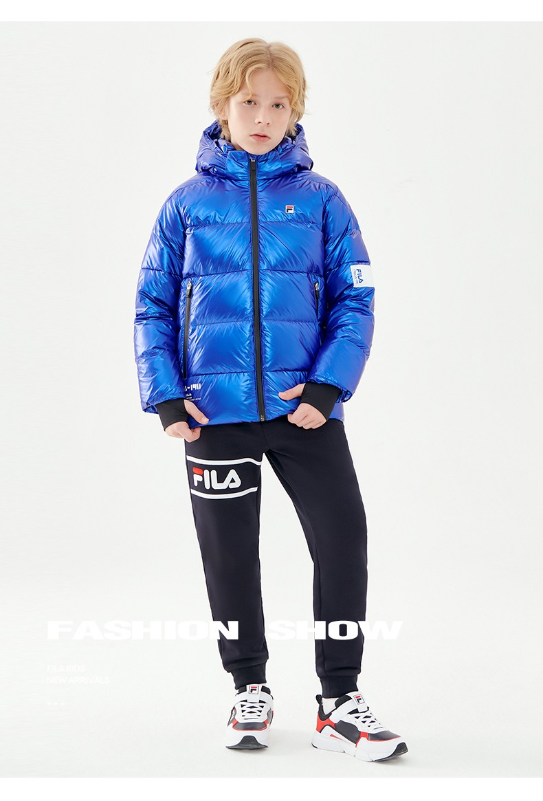 fila斐乐童装男女童羽绒服2021年冬新款中大童童白鸭绒时尚保暖上衣