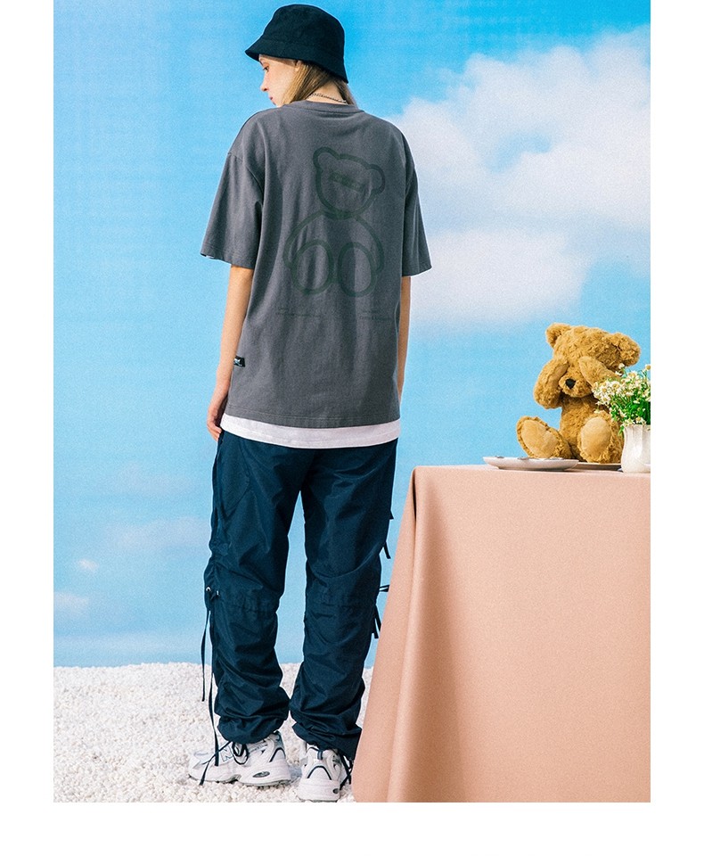 lilbetter小熊t恤明星同款反光短袖2022新款宽松情侣半袖夏季体恤