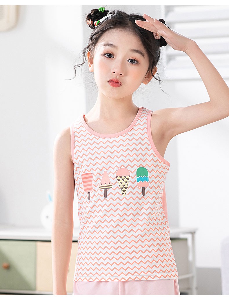 恒源祥女童背心内穿纯棉中大童儿童内衣春夏季透气女孩吊带小背心3件