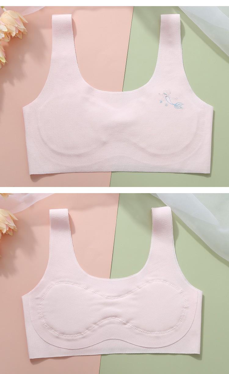 幻薇少女内衣无痕发育期小女孩贴身小背心小学生初中生薄款文胸大码