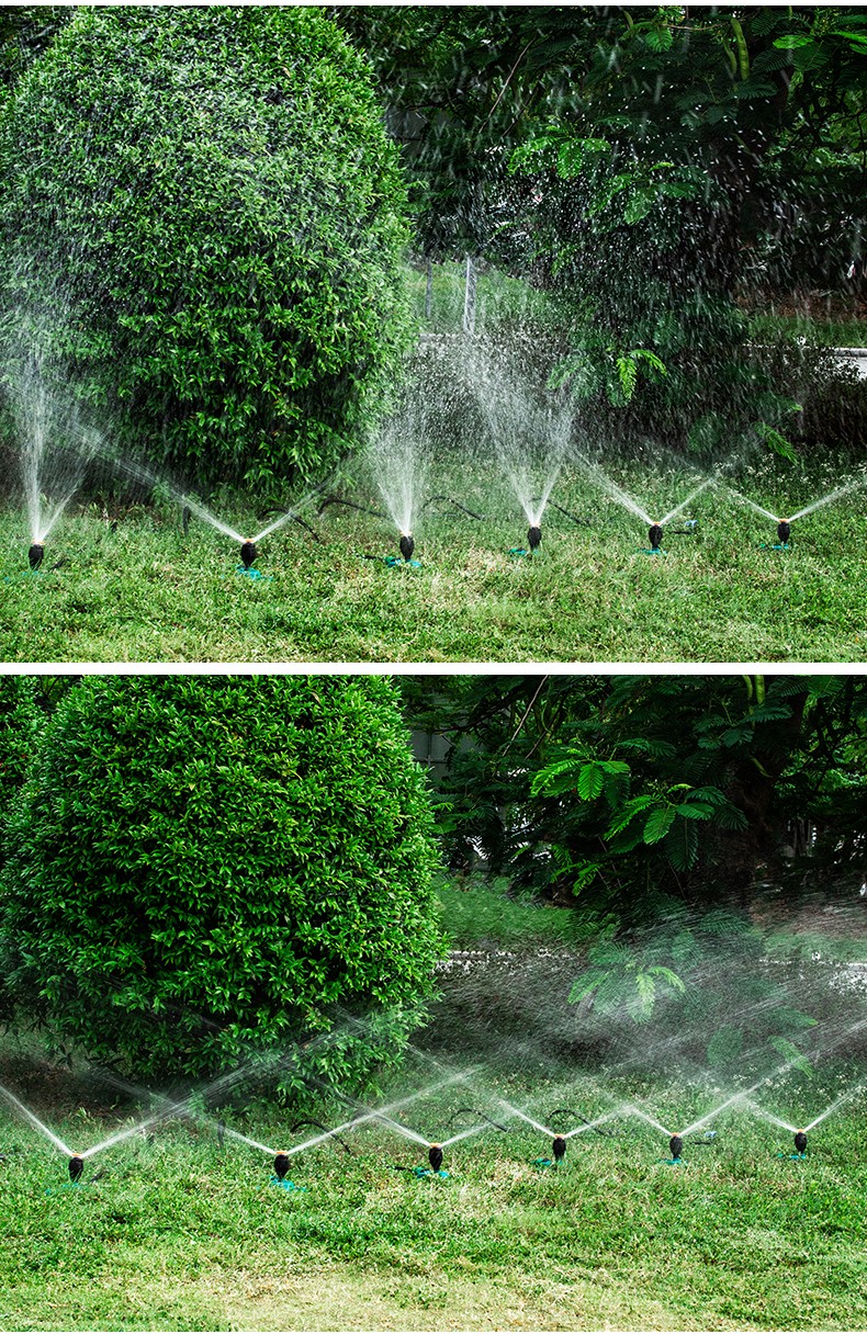 厂房洒水花园草坪工地灌溉神器 100米32管 10个底座麦格喷头【图片