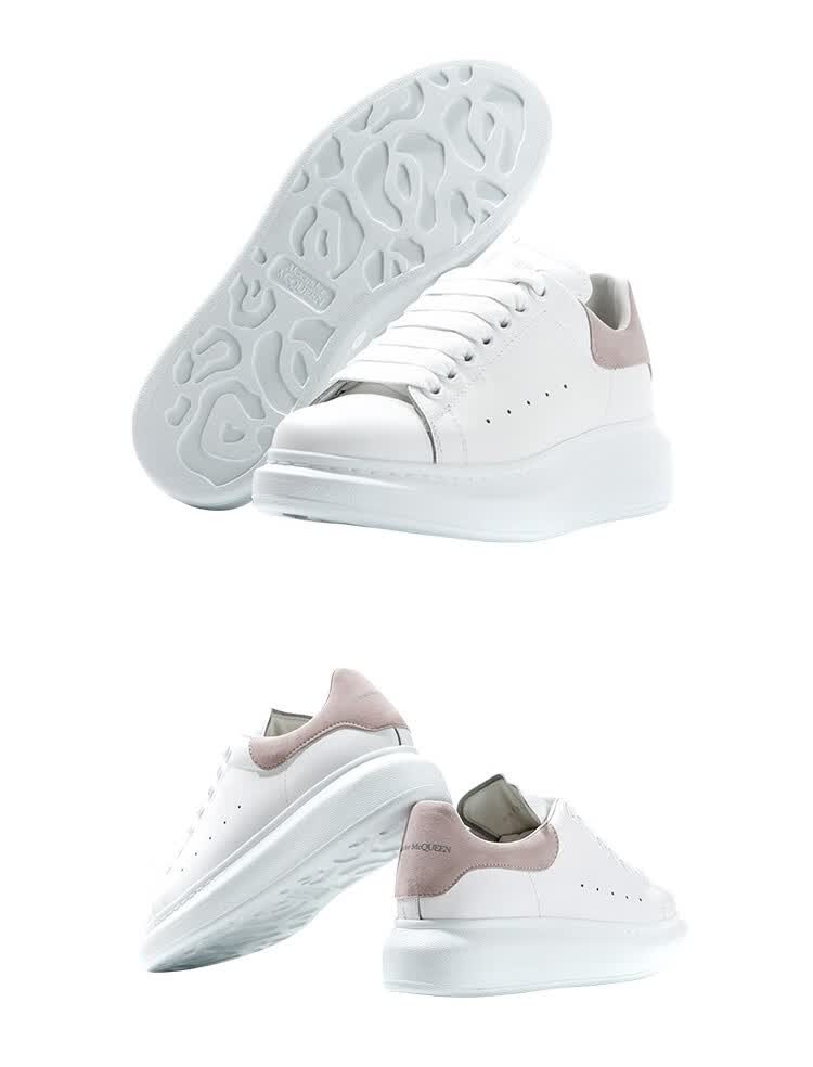 【欧洲直采】alexander mcqueen 亚历山大·麦昆 女士浅粉尾小白鞋