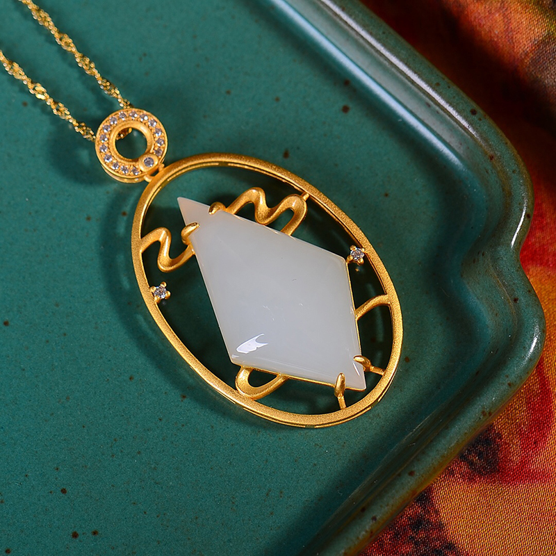 gs1020和田玉菱形吊坠