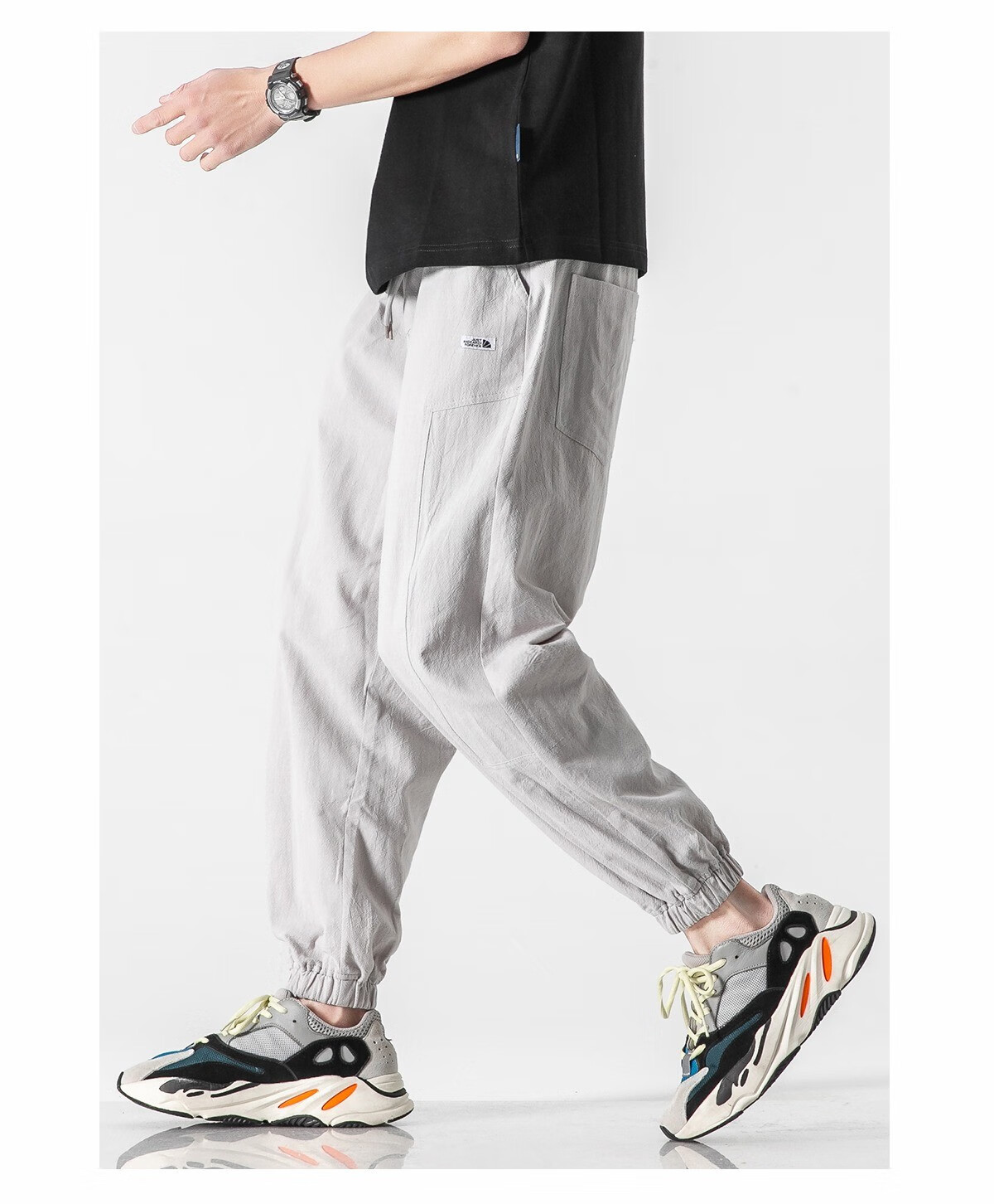 kabodi男士休闲裤夏季薄款九分裤纯色基础库百搭裤子潮流潮牌宽松束脚