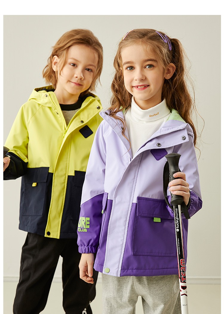 水孩儿童装男童女童风衣外套春季新款摇粒绒上衣中大童时尚风衣保暖