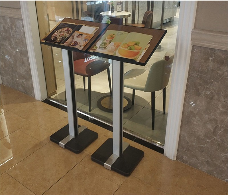 艾利图菜单展示架餐厅菜谱架翻页资料展台售楼部立式文件合同公示架