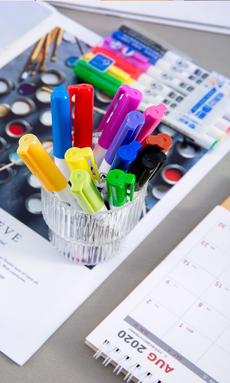 homeglen彩色记号笔可擦白板笔办公会议水性黑色儿童红色黑板笔画板笔