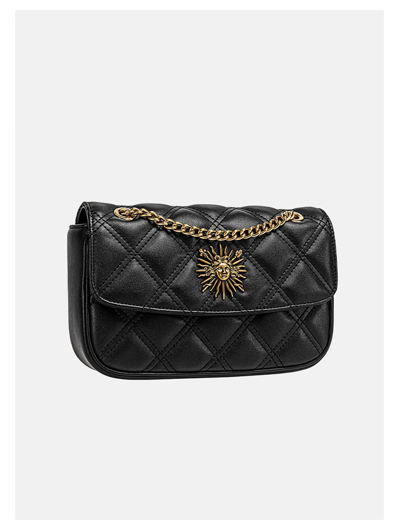 vh女包太阳神系列双线绗缝菱格包时尚腋下包链条单肩包女送女友米白