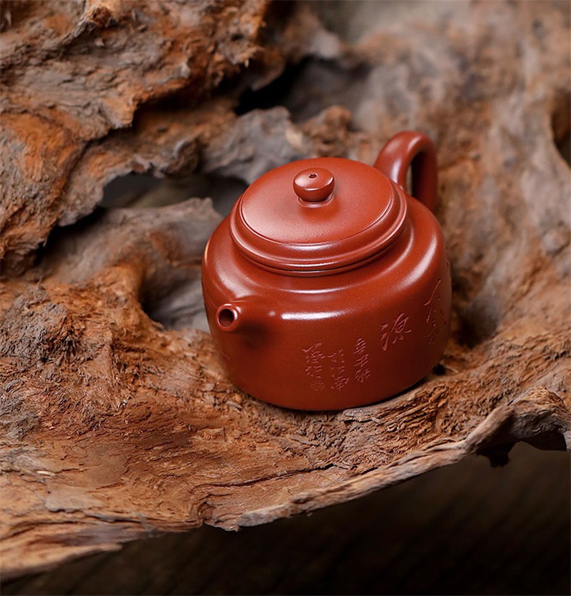 yikes twins宜兴收藏级紫砂壶实力匠人刘志作品红皮龙德钟220cc 德钟