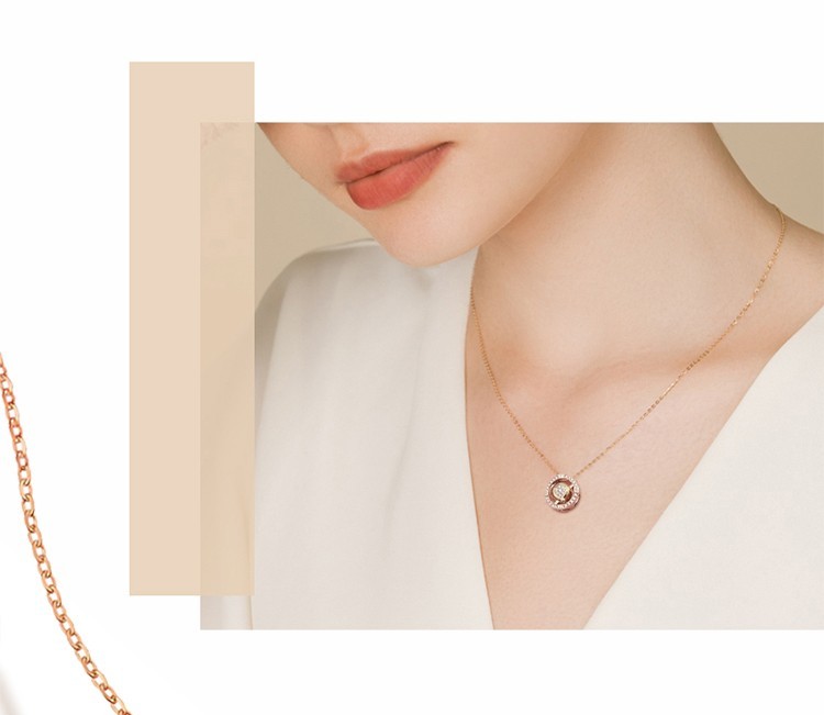 迪梵诗指爱针项链女锁骨链抖音轻奢时尚饰品气质潮流首饰百搭吊坠送