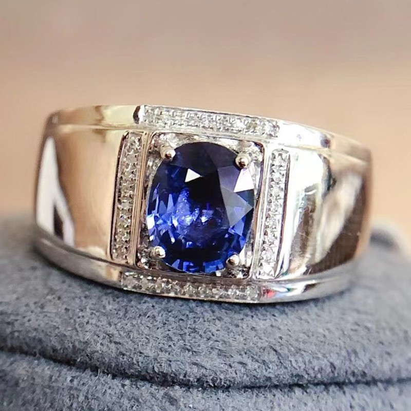 pearlboat蓝宝石珠宝首饰男士戒指男戒18k金镶钻彩宝总重553克主石148