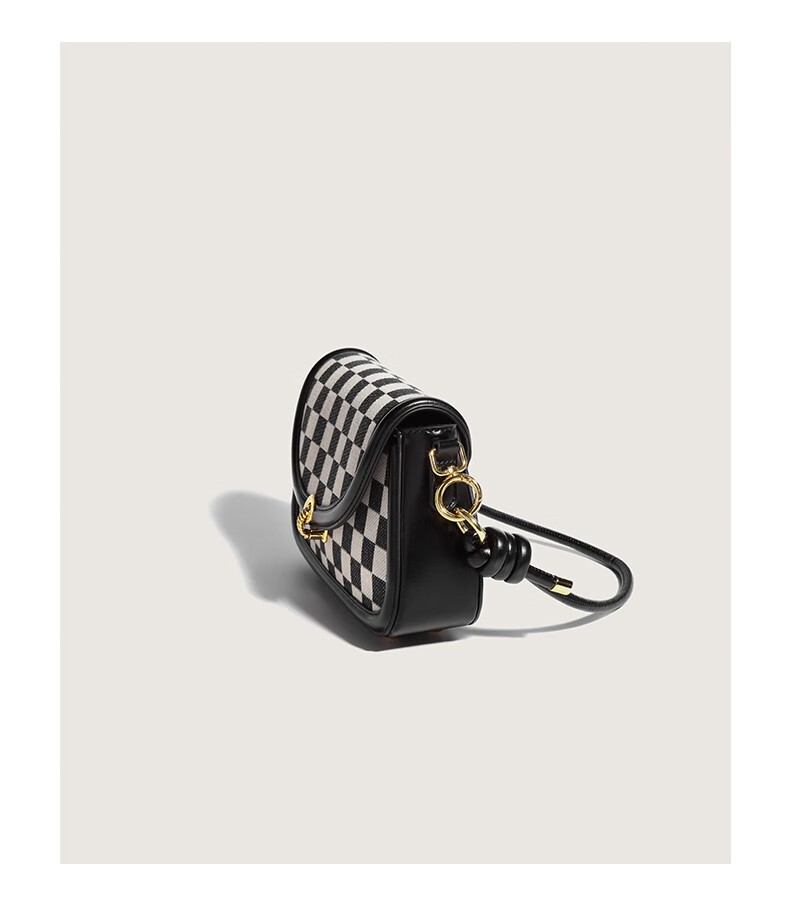 charliekellick品牌包包女今年流行棋盘格马鞍包单肩腋下2021新款斜