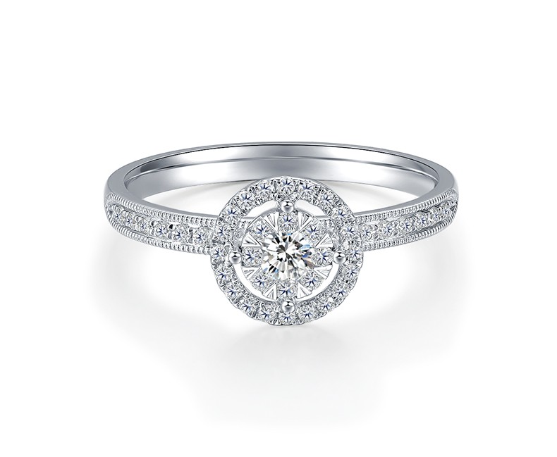 tsl谢瑞麟拥抱爱系列18k金钻石戒指时尚轻奢镶钻指环求婚钻戒女bc7421