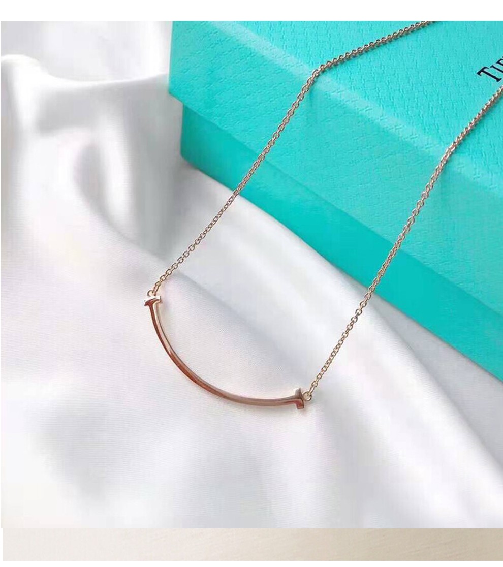 tiffanyco蒂芙尼微笑笑脸项链18k玫瑰金女士小号项链送女友送老婆七夕