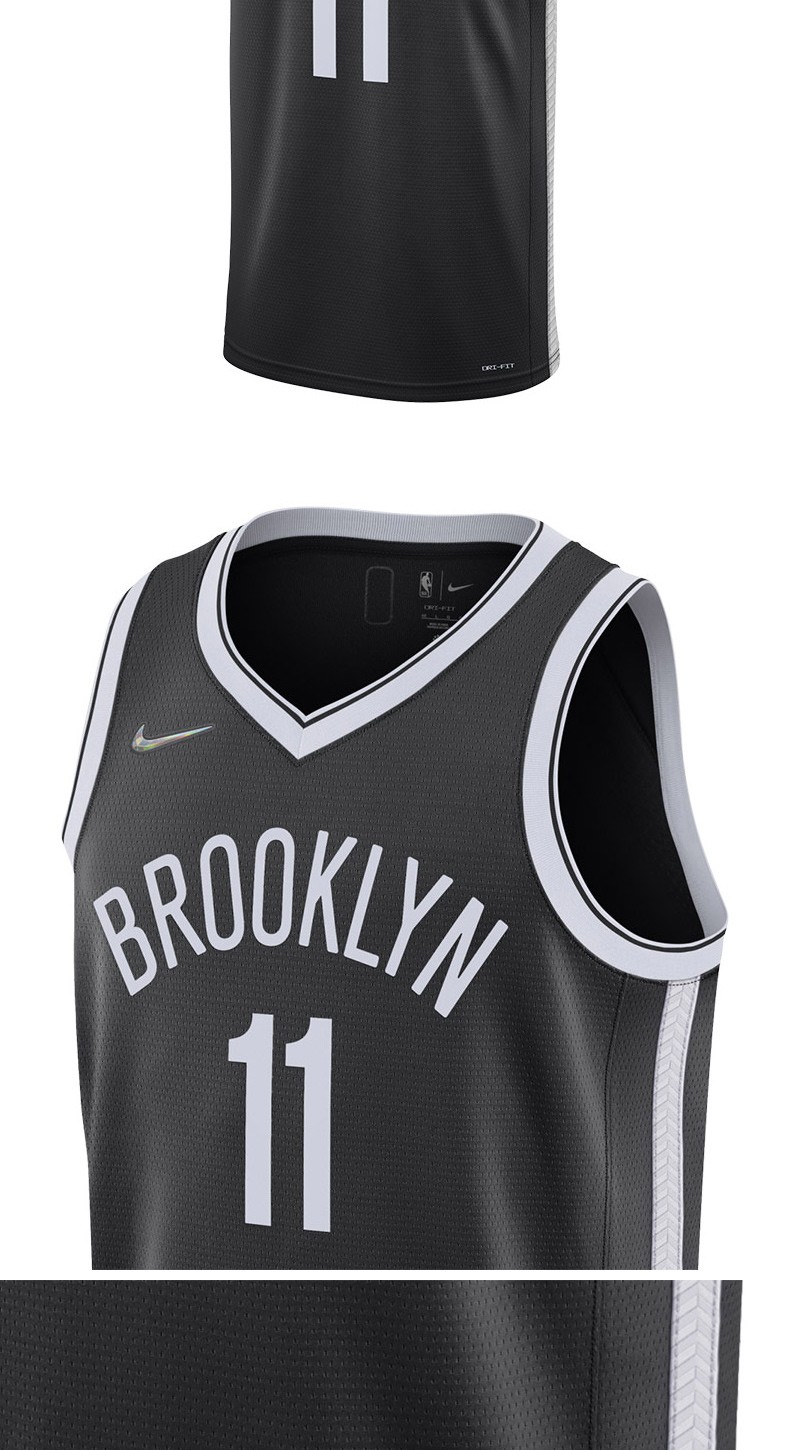 nike耐克nba 75周年篮网队欧文11号黑白sw球迷版男子球衣db3563 db