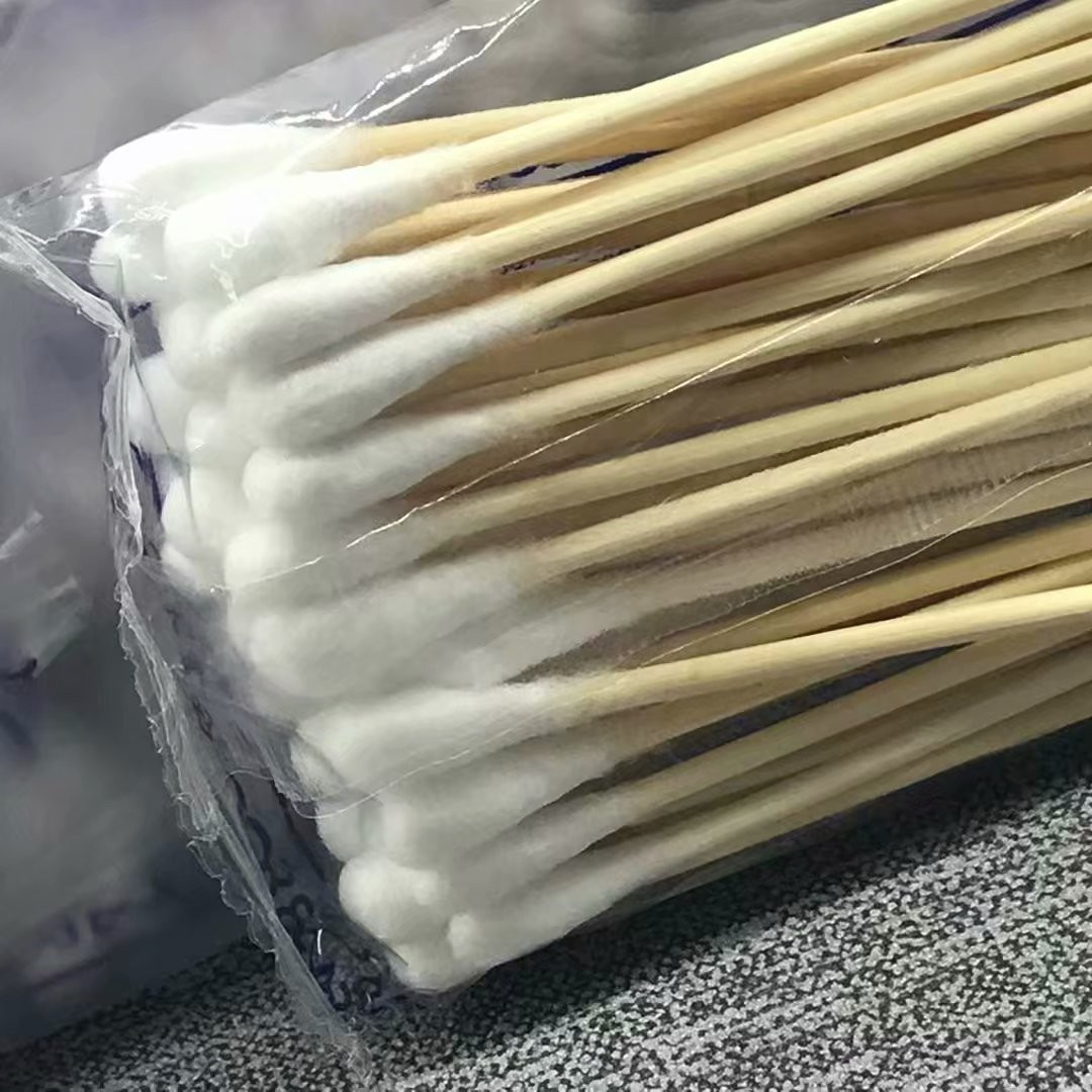 医用棉签家用伤口无菌消毒棉花棒单头化妆棉棒一次性脱脂大头棉球10cm